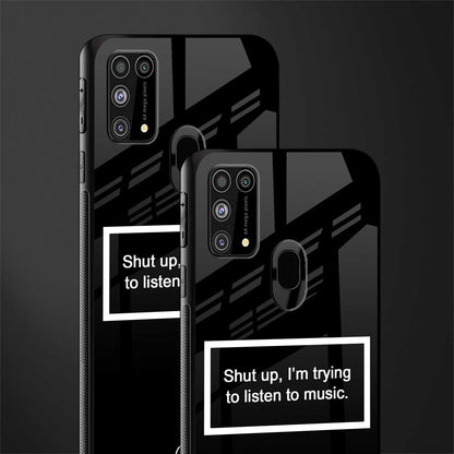 shut up and listen to music black glass case for samsung galaxy f41 image-2