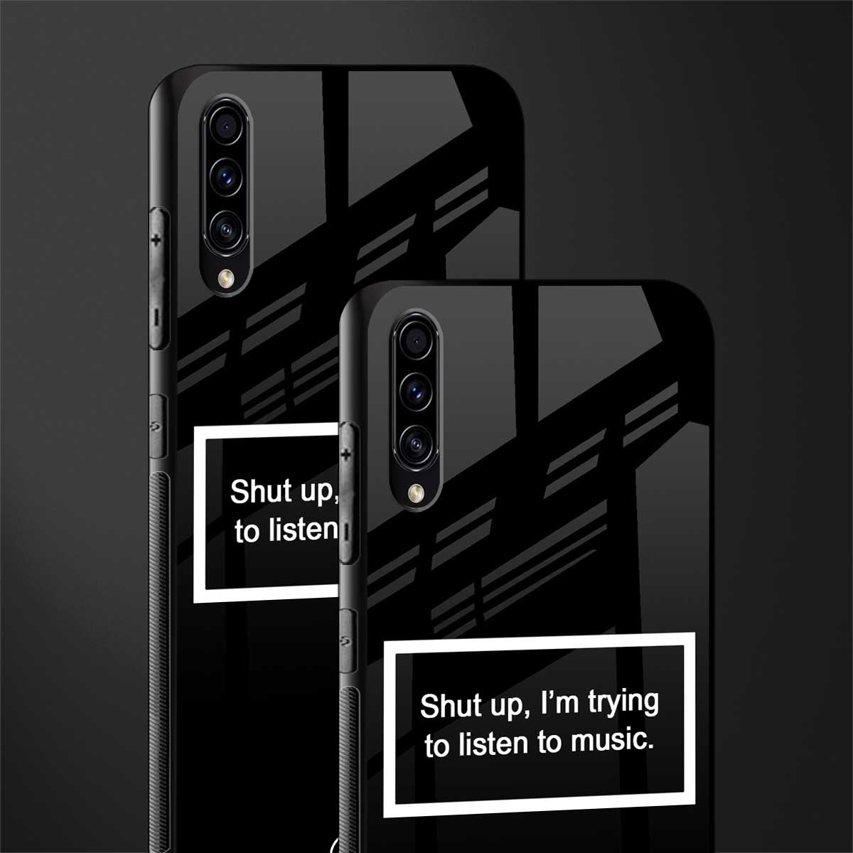 shut up and listen to music black glass case for samsung galaxy a50s image-2