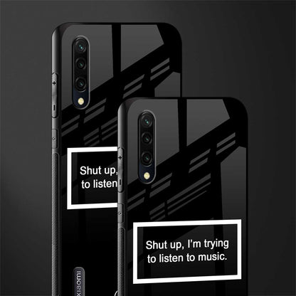 shut up and listen to music black glass case for mi a3 redmi a3 image-2