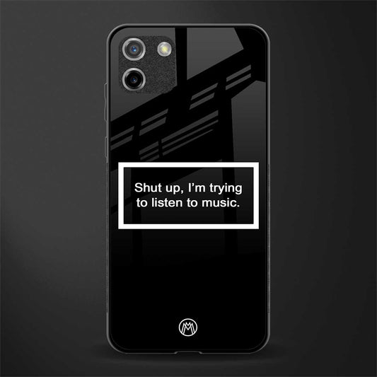 shut up and listen to music black glass case for realme c11 image