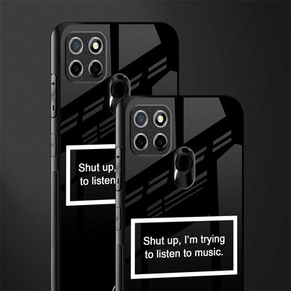 shut up and listen to music black glass case for realme narzo 30a image-2