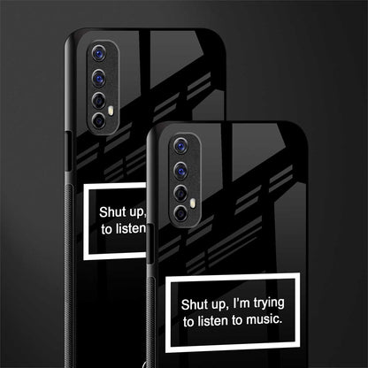 shut up and listen to music black glass case for realme 7 image-2
