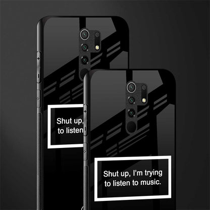 shut up and listen to music black glass case for poco m2 image-2