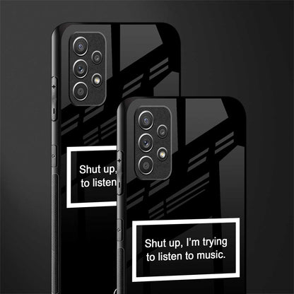 shut up and listen to music black glass case for samsung galaxy a32 4g image-2