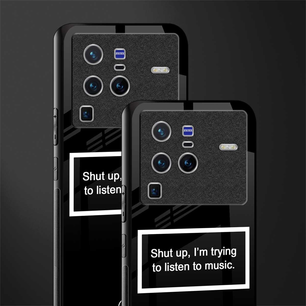 shut up and listen to music black glass case for vivo x80 pro 5g image-2