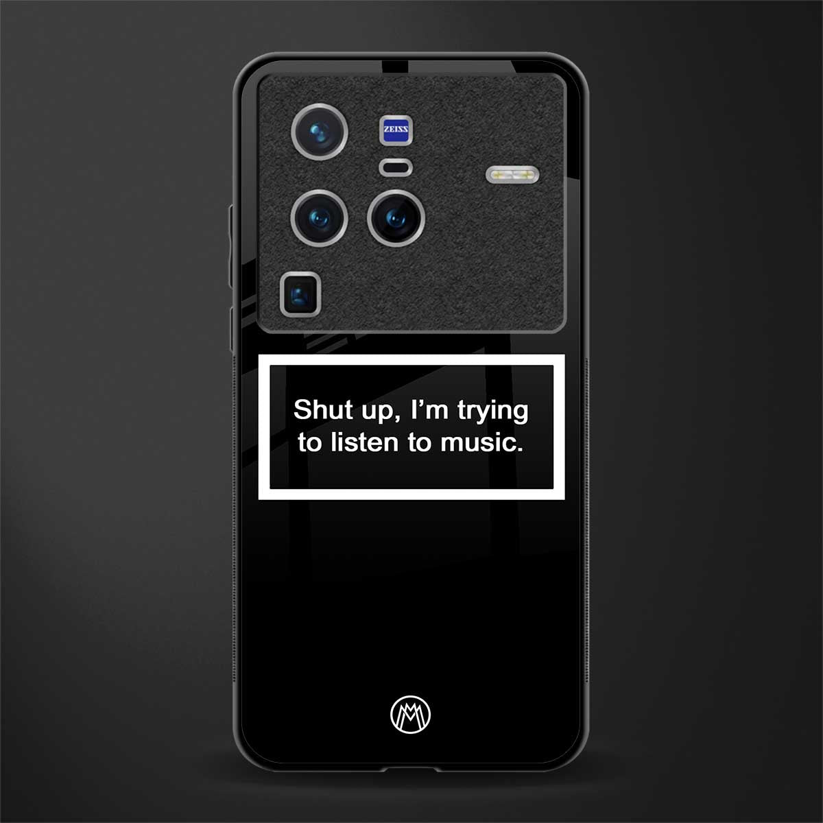 shut up and listen to music black glass case for vivo x80 pro 5g image