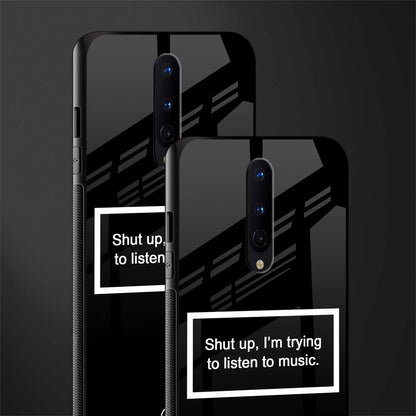 shut up and listen to music black glass case for oneplus 8 image-2
