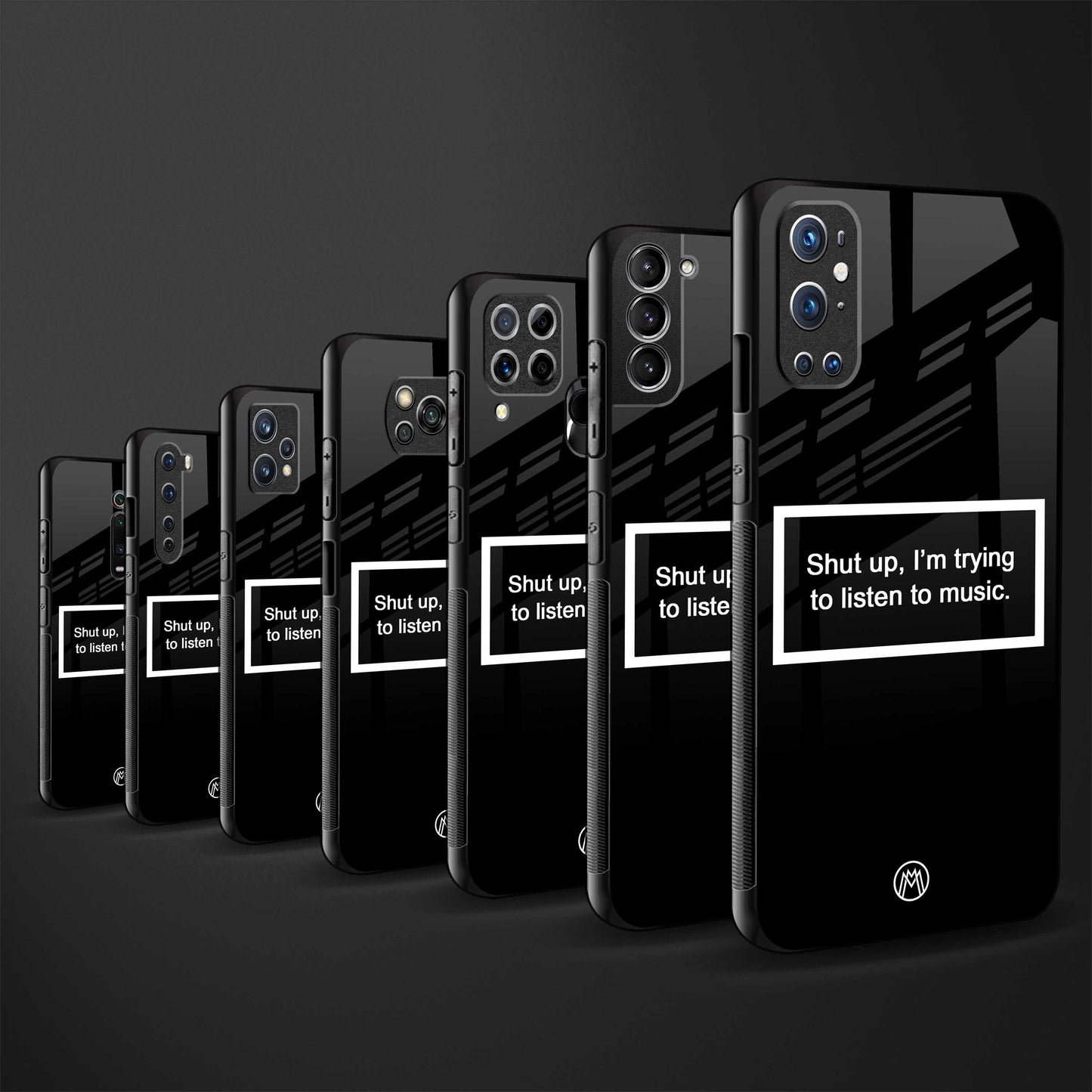 shut up and listen to music black glass case for samsung galaxy note 10 image-3