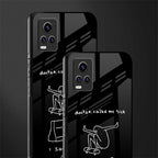sick skateboarder black doodle back phone cover | glass case for vivo y73