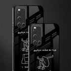 sick skateboarder black doodle glass case for vivo v19 image-2