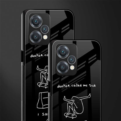 sick skateboarder black doodle back phone cover | glass case for realme 9 pro 5g