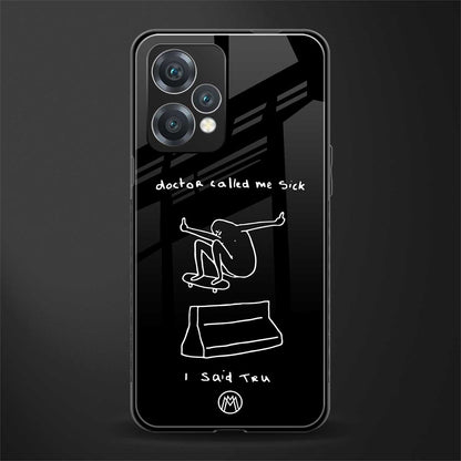 sick skateboarder black doodle back phone cover | glass case for realme 9 pro 5g