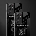 sick skateboarder black doodle glass case for samsung galaxy s21 ultra image-2