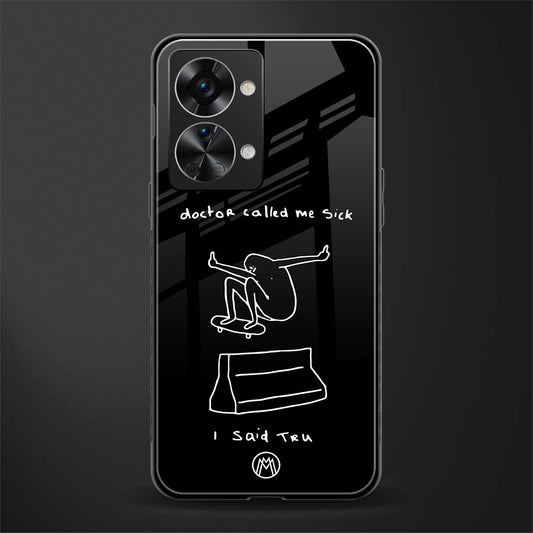 sick skateboarder black doodle glass case for phone case | glass case for oneplus nord 2t 5g