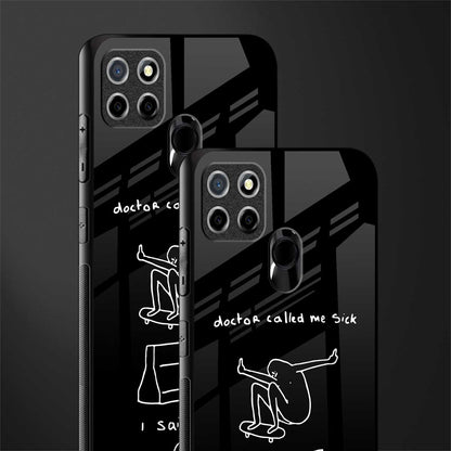 sick skateboarder black doodle glass case for realme c25 realme c25s image-2