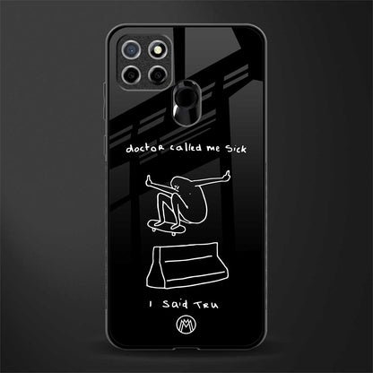 sick skateboarder black doodle glass case for realme c25 realme c25s image
