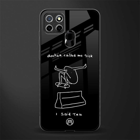 sick skateboarder black doodle glass case for realme c25 realme c25s image