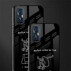 sick skateboarder black doodle glass case for vivo v17 image-2