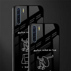 sick skateboarder black doodle glass case for oppo f15 image-2