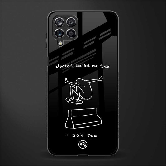 sick skateboarder black doodle glass case for samsung galaxy m12 image