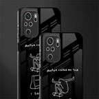 sick skateboarder black doodle glass case for redmi note 10 image-2