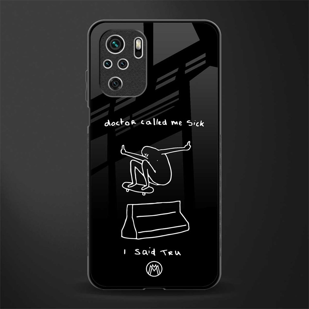 sick skateboarder black doodle glass case for redmi note 10s image