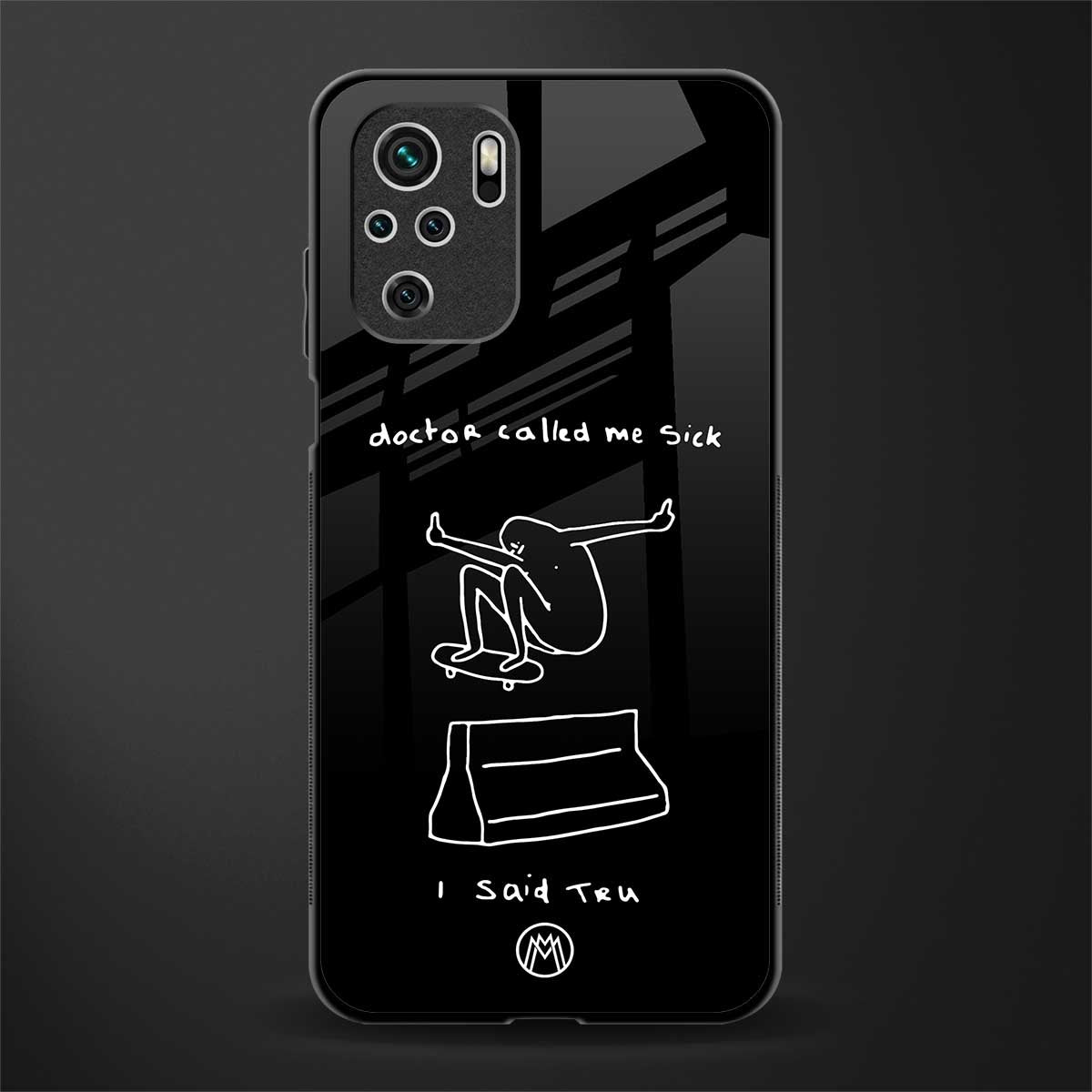 sick skateboarder black doodle glass case for redmi note 10s image