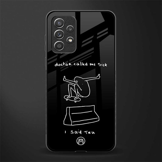 sick skateboarder black doodle glass case for samsung galaxy a72 image