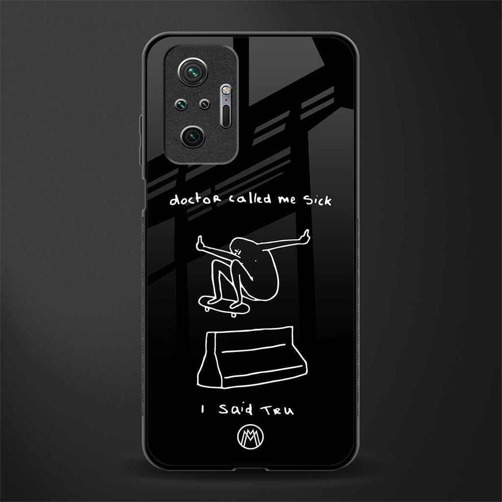 sick skateboarder black doodle glass case for redmi note 10 pro max image