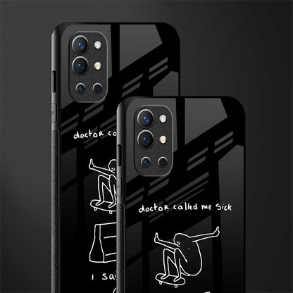 sick skateboarder black doodle glass case for oneplus 9r image-2