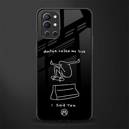 sick skateboarder black doodle glass case for oneplus 9r image
