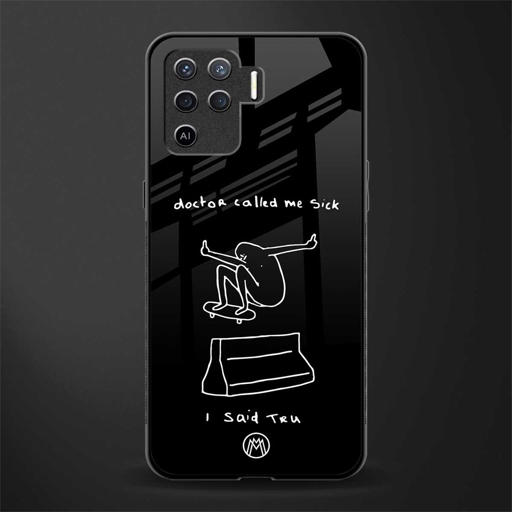 sick skateboarder black doodle glass case for oppo f19 pro image
