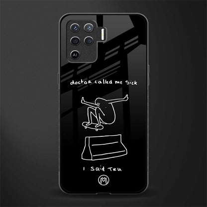 sick skateboarder black doodle glass case for oppo f19 pro image