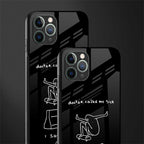 sick skateboarder black doodle glass case for iphone 11 pro max image-2