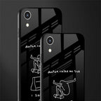 sick skateboarder black doodle glass case for iphone xr image-2