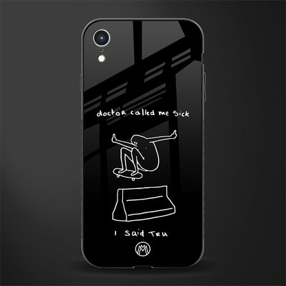 sick skateboarder black doodle glass case for iphone xr image