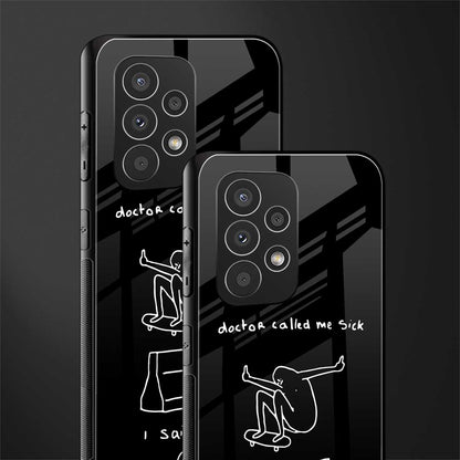 sick skateboarder black doodle back phone cover | glass case for samsung galaxy a23