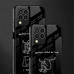 sick skateboarder black doodle back phone cover | glass case for samsung galaxy m33 5g