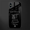 sick skateboarder black doodle glass case for iphone x image
