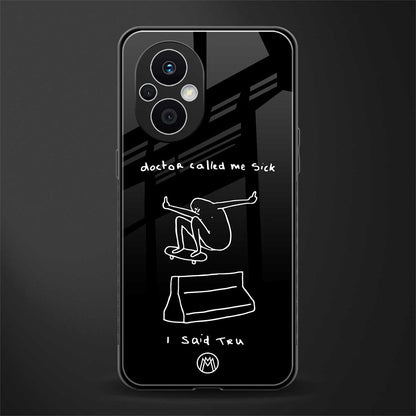 sick skateboarder black doodle back phone cover | glass case for oppo f21 pro 5g