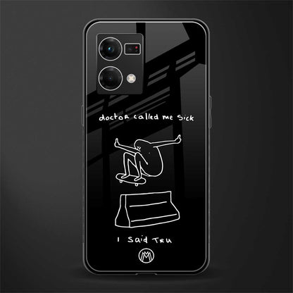 sick skateboarder black doodle back phone cover | glass case for oppo f21 pro 4g