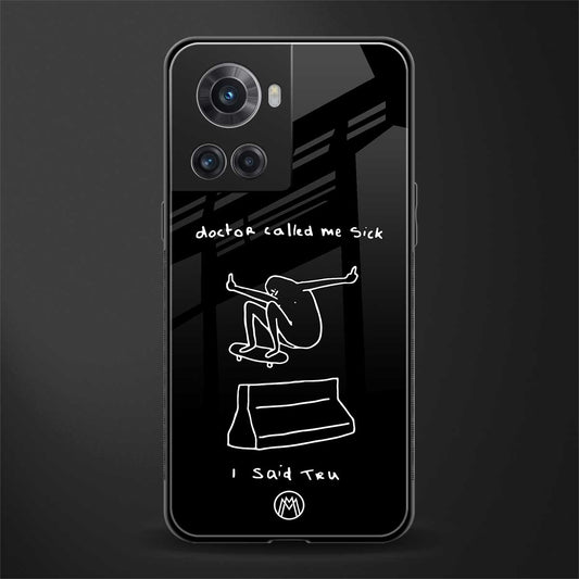 sick skateboarder black doodle back phone cover | glass case for oneplus 10r 5g