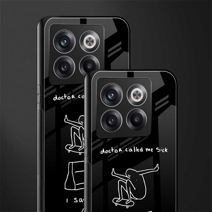 sick skateboarder black doodle back phone cover | glass case for oneplus 10t