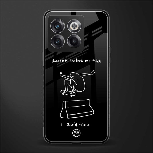 sick skateboarder black doodle back phone cover | glass case for oneplus 10t