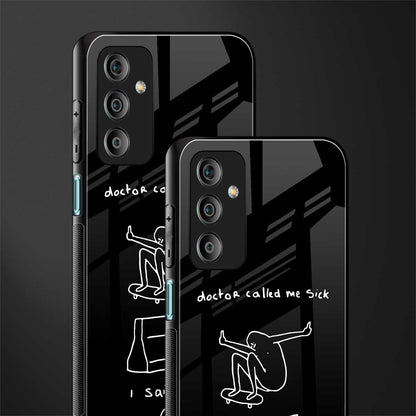 sick skateboarder black doodle back phone cover | glass case for samsung galaxy f23 5g