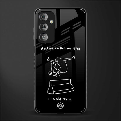 sick skateboarder black doodle back phone cover | glass case for samsung galaxy f23 5g
