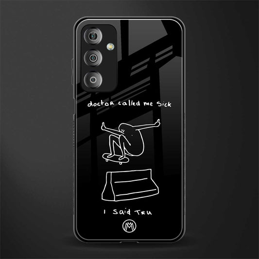 sick skateboarder black doodle back phone cover | glass case for samsung galaxy f23 5g