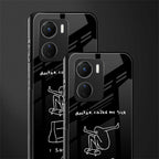 sick skateboarder black doodle back phone cover | glass case for vivo y16
