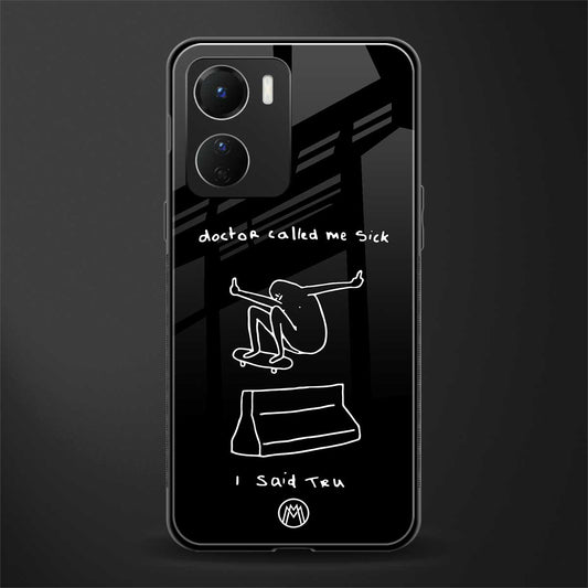 sick skateboarder black doodle back phone cover | glass case for vivo y16