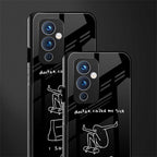 sick skateboarder black doodle back phone cover | glass case for oneplus 9